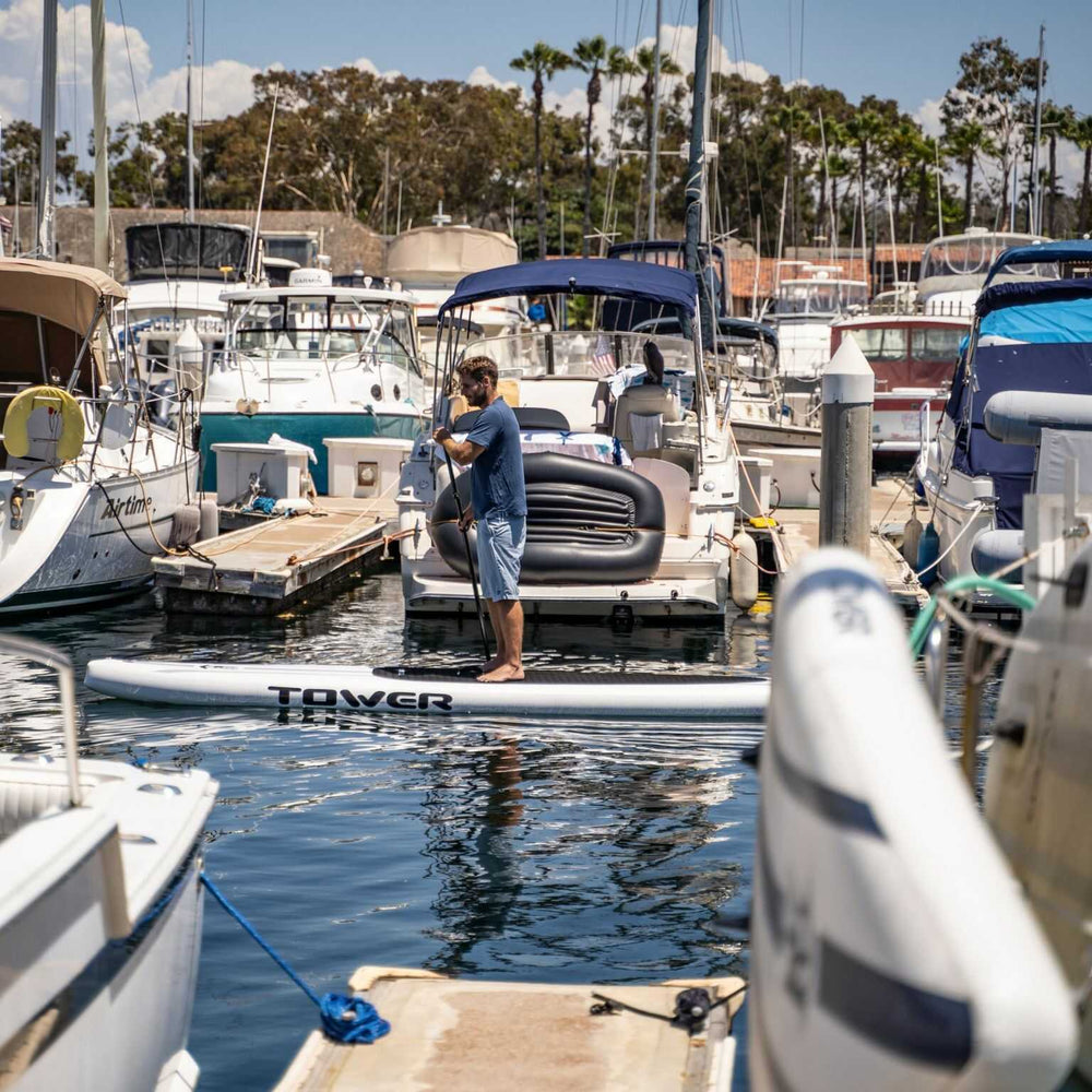 Man paddling off the end of his boat